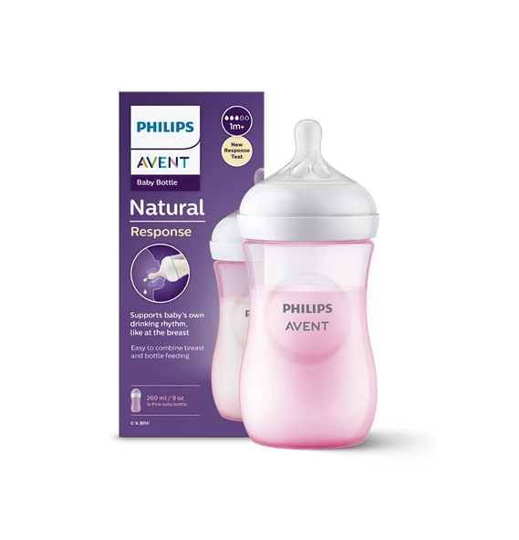 Philips Avent Natural Response PP Pembe Biberon 1+ Ay 260 ml SCY903/11 ürün görseli 1