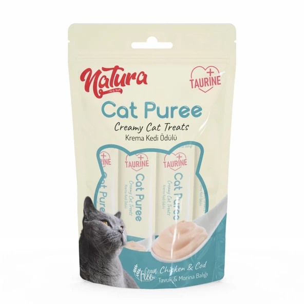 Natura Cat Puree Tavuk & Morina 5*12gr ürün görseli 1