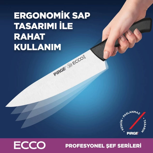 Ecco Şef Bıçağı 19 cm Siyah - Resim 5