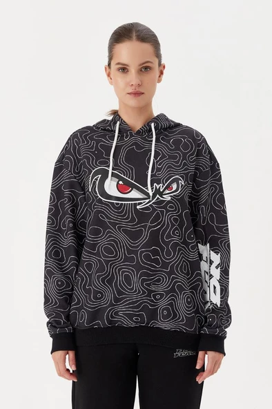 No Fear Kadın Sweatshirt Oversize Kapüşonlu Siyah 72523 ürün görseli 1