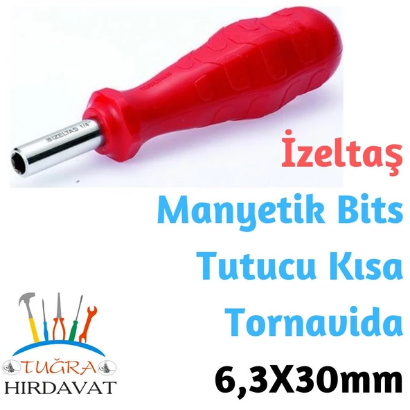 İzeltaş Manyetik Bits Tutucu Kısa Tornavida 6,3X30 ürün görseli 1