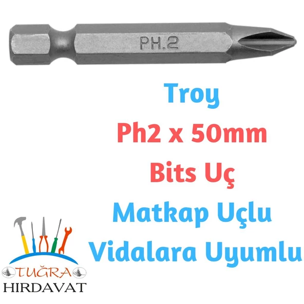 Troy Ph2 x 50mm Bits Yıldız Uç Tornavida Ucu 1 Adet ürün görseli 1