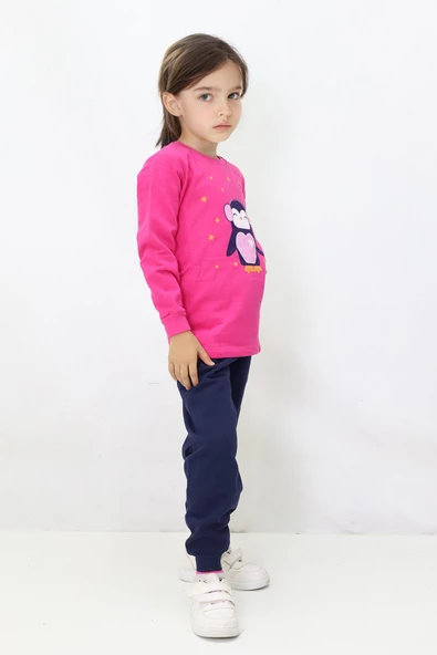 Kız Çocuk Baskılı Pijama Takımı - Resim 7