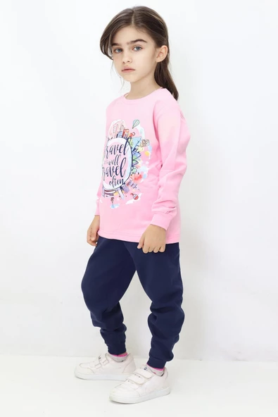 Kız Çocuk Baskılı Pijama Takımı ürün görseli 1