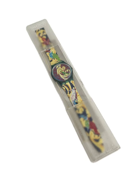 Swatch Perroquet 35mm Silikon Kordon 1992 Vintage Kol Saati (S-009) ürün görseli 1