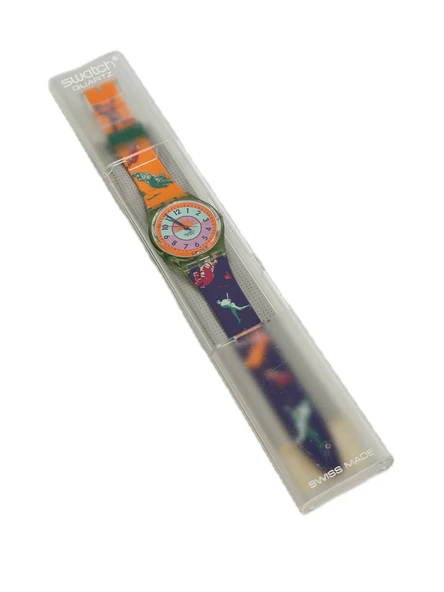 Swatch Curling 35mm Silikon Kordon 1992 Vintage Kol Saati (S-011) ürün görseli 1