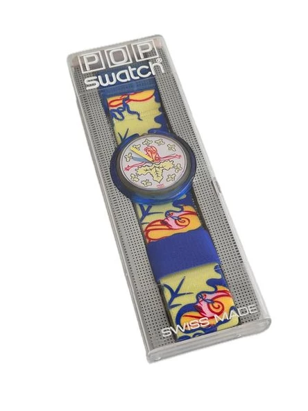 Swatch Pop Lady Octopus 46,5mm Lastik Kordon 1992 Vintage Kol Saati (S-035) ürün görseli 1