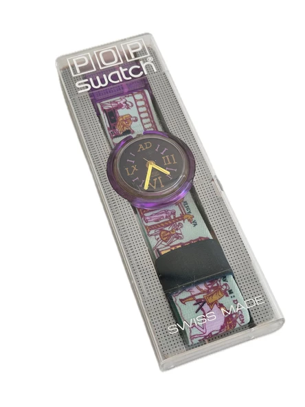 Swatch Pop Lancelot 46,5mm Lastik Kordon 1992 Vintage Kol Saati (S-036) ürün görseli 1