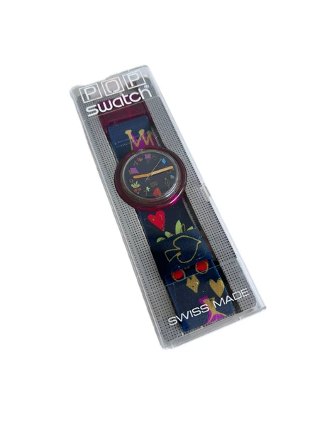 Swatch Pop Alice 46,5mm Lastik Kordon 1992 Vintage Kol Saati (S-040) ürün görseli 1