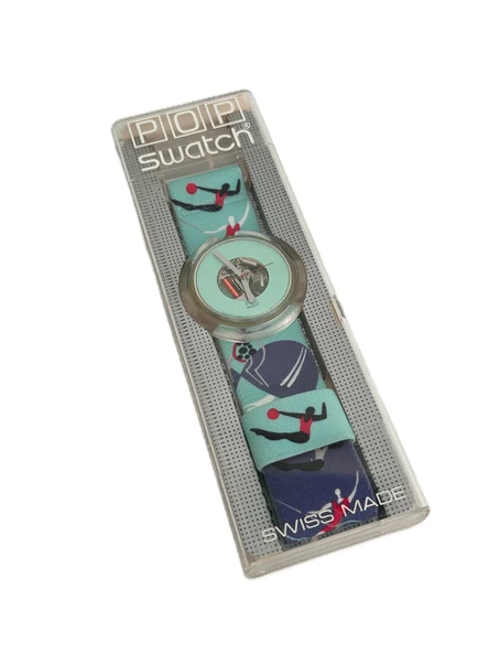 Swatch Pop Acrobat 46,5mm Lastik Kordon 1992 Vintage Kol Saati (S-051) ürün görseli 1