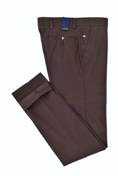 Erkek Silim Fit Kahverengi Kanvas Pantolon BGL-ST03324 ürün görseli 1
