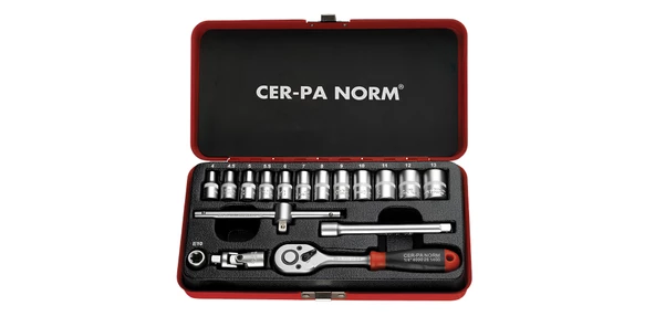 Cer-Pa Norm 4000 30 1417 ¼" 17 Parça Lokma Anahtar Takımı ürün görseli 1