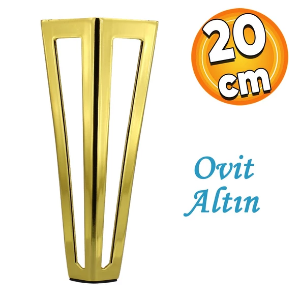 Ovit Açık Mobilya Koltuk Baza Sehpa Kanepe Masa Ayağı Metal Ayak 20 Cm Altın ürün görseli 1