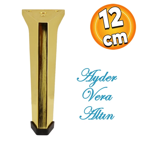 Sehpa Masa Puf Tabure Ünite Baza Koltuk Ayağı Mobilya Ayakları Ayağı Metal Ayakları 12 Cm Altın ürün görseli 1