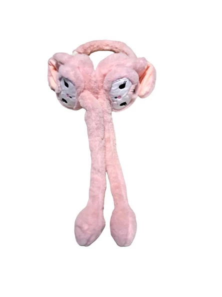 Peluş Kulaklık Hareketli Peluş Çocuk Kulaklığı  PEMBE ürün görseli 1