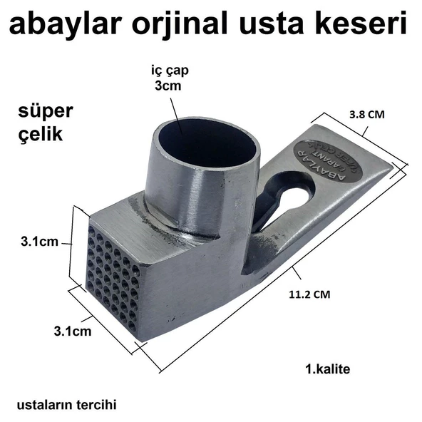Abaylar Usta Keseri Dövme Çelik Sapsız - Resim 5