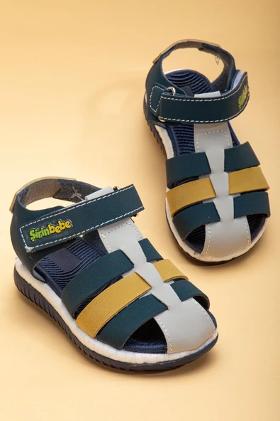 Şirin Bebe Ortopedik Kafes Buz Sarı Erkek Bebek Sandalet ürün görseli 1