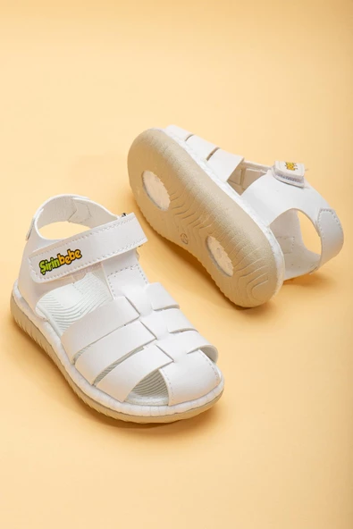 Şirin Bebe Ortopedik Kafes Beyaz Erkek Bebek Sandalet ürün görseli 1