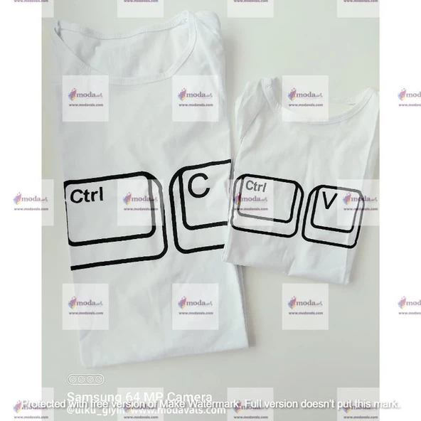 MODAVALS CTRL C/CTRL V BABA ÇOCUK TSHIRT AİLE KOMBİN - BEYAZ - Resim 2