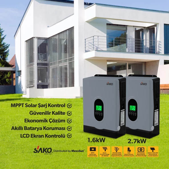 Sako E-sun 1.6 kW 12 V Mppt Tam Sinüs Akıllı İnverter ürün görseli 1