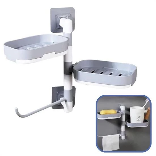 Çoklu Sabun Tutucu Fonksiyonel Banyo Sabunluk ürün görseli 1