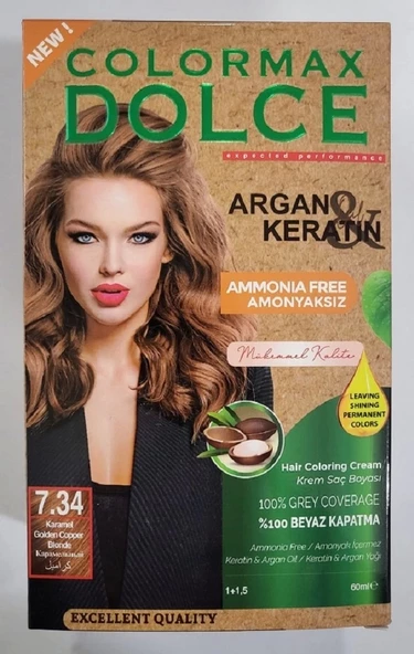 Colormax Amonyaksız Saç Boyası - 7.34 Karamel ürün görseli 1