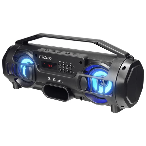 Mikado MD-BT38 Freestyle Siyah Işıklı BT/TF/USB/AUX/TWS Kablosuz MP3 Oynatıcı Hoparlör - 34022 ürün görseli 1
