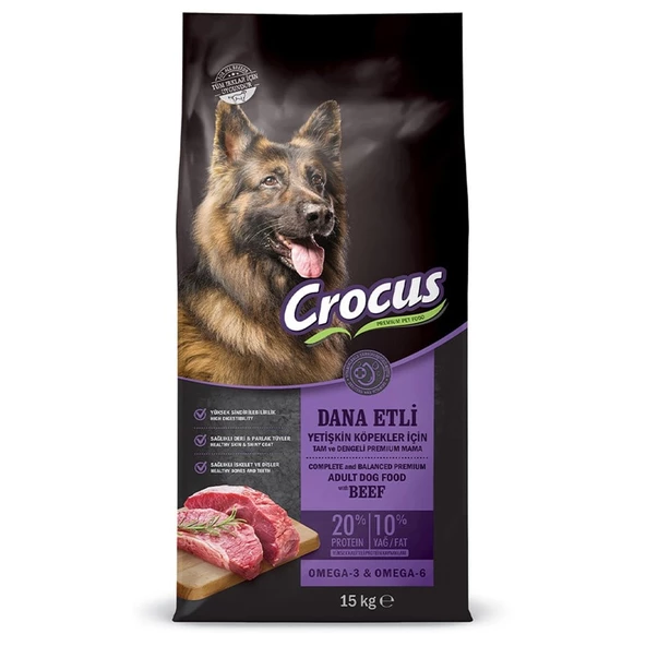 Crocus Biftekli Pirinçli Yetişkin Köpek Maması 15 Kg ürün görseli 1