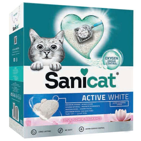 Sanicat Active White Lotus Flower Ultra Topaklanan Oxygen Control Kedi Kumu 6 Lt ürün görseli 1