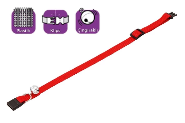 Karlie Boyun Tasma Çıngıraklı 30 Cm Kırmızı ürün görseli 1