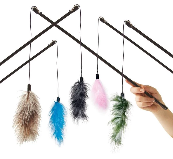 Karlıe Tüylü Kedi Oltası 60Cm ürün görseli 1