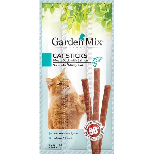 Gardenmix Somonlu Kedi Stick Ödül 3x5g ürün görseli 1