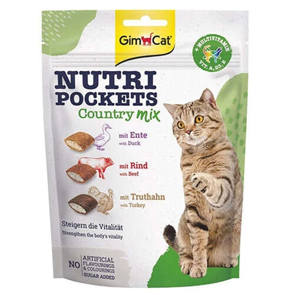 Gimcat Nutripockets Country Mix Multivitamin Kedi Ödülü 150 Gr ürün görseli 1