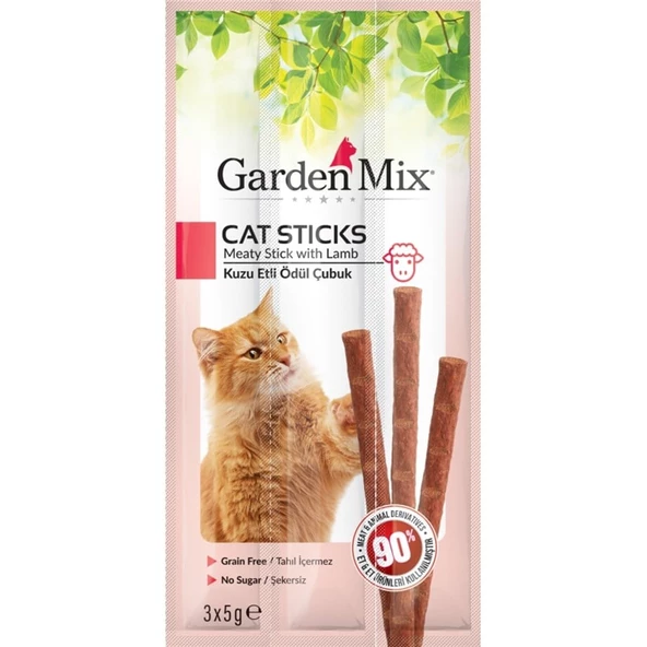 Gardenmix Kuzu Etli Kedi Stick Ödül 3x5g ürün görseli 1