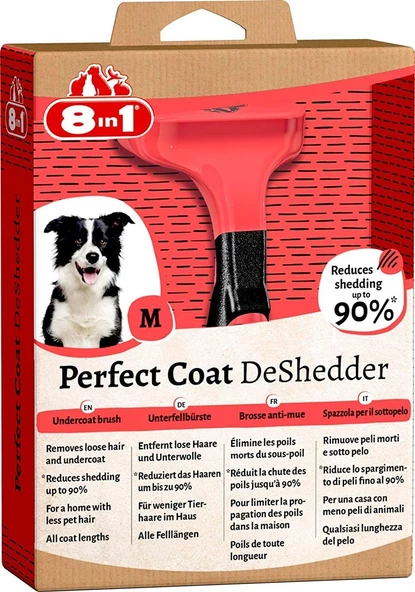 8in1 Perfect Coat DeShedder Furminator Orta Irk Köpek Tarağı Medium ürün görseli 1