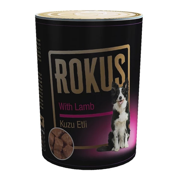 Rokus Kuzu Etli 410 G.  Köpek Konserve  Maması ürün görseli 1