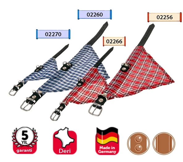 Karlıe Deri Bandanalı Boyun Tasması 32Cm Kırmızı ürün görseli 1
