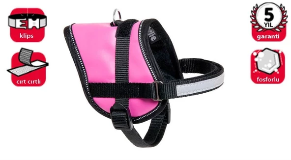 Karlie Reflektörlü Göğüs Tasma XS 31-40cm Pembe Renkli ürün görseli 1