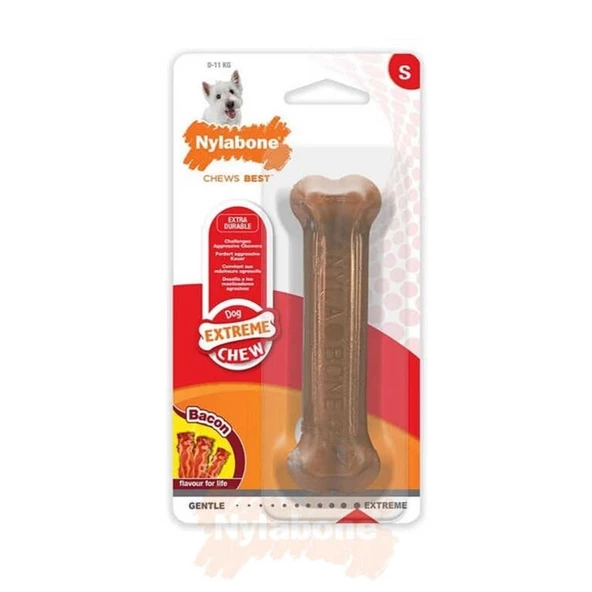 Nylabone Ec Domuz Pastırması Aromalı Köpek Çiğneme Kemiği S ürün görseli 1