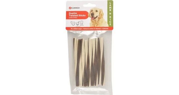 Flamingo Duetto Twist Kuzulu ve Pirinçli Çubuk Köpek Ödül Maması ürün görseli 1