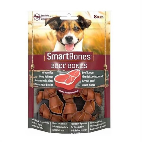 SmartBones Sığır Etli Mini Düğüm Kemik 8'li 128gr ürün görseli 1