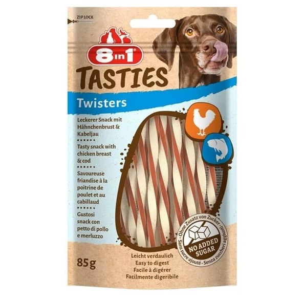 8in1 Tasties Twisters Tavuklu Balıklı Burgu Köpek Ödülü 85 Gr ürün görseli 1