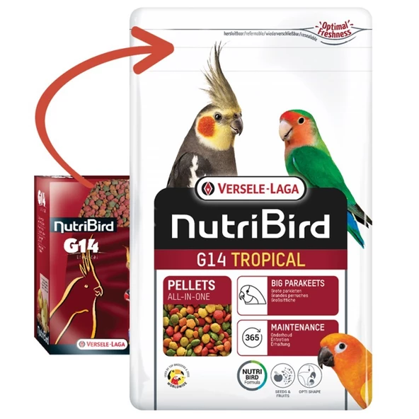 Versele Laga Nutrıbırd G14 Tropical Paraket Pelet Yem 10kg ürün görseli 1