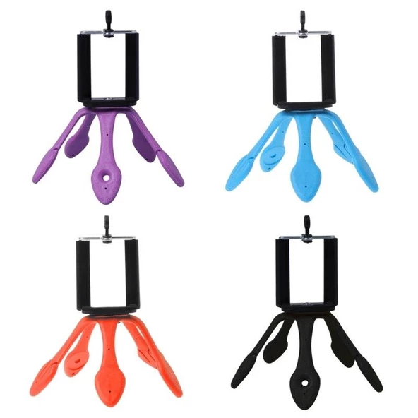 Esnek Kıvrılabilir Elastik Mini Ahtapot Tripod Stand-Pembe ürün görseli 1