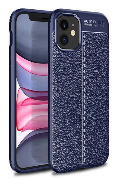 iPhone 11 Kılıf Deri Desenli Kamera Korumalı Silikon ürün görseli 1