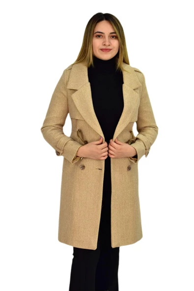 Kadın Kaşe Kaban K3018 BGL-ST03285 - Resim 4