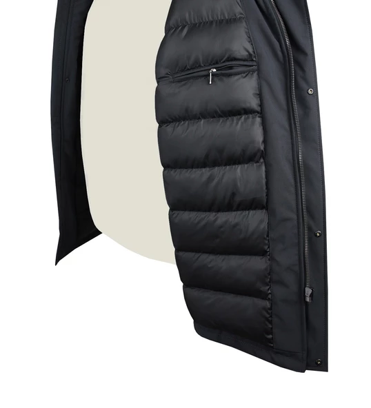 Büyük Beden Dolgulu Softshell Mont Antrasit - Resim 6