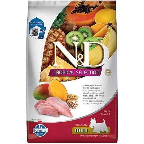 ND Tropical Meyveli Mini Irk Köpek Maması Tavuklu 1.5 Kg ürün görseli 1