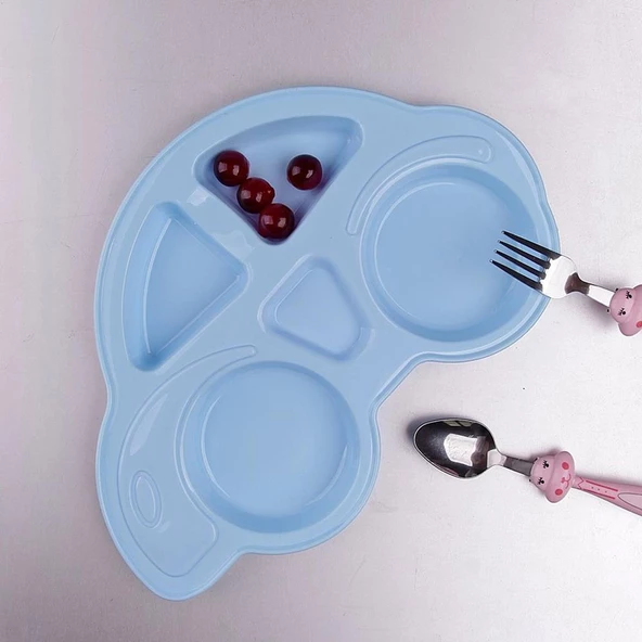 Hometarz Plastik Mama Tabağı 4 Bölmeli Pratik Bebek Yemek Tabağı Çocuk Kahvaltı Tabağı BPA İçermez ürün görseli 1