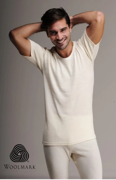 HASYÜN 1000 ERKEK %100 YÜN KISA KOL FANİLA TEKLİ ürün görseli 1